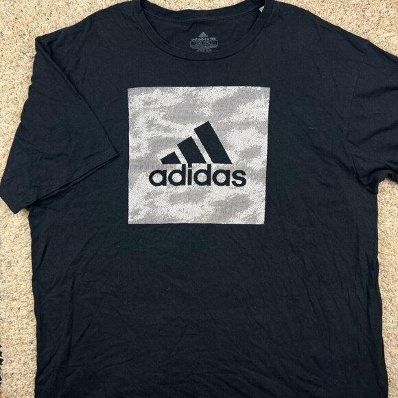 Adidas T Shirt Men's 2XL Black The Go-To Tee Center Logo Crew Neck Trefoil - Picture 1 of 6